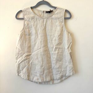 Donna Karan Beige Linen Tank Top